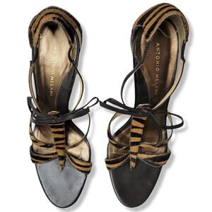 Antonio Melani Panther 12D Faux Fur Bow Heels Size 8.5